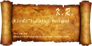 Királyfalvi Roland névjegykártya